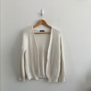 Cozy White Open-Front Sweater